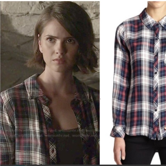 RAILS Hunter long sleeve plaid shirt Malia Tate Teenwolf Sz S - Picture 2 of 15